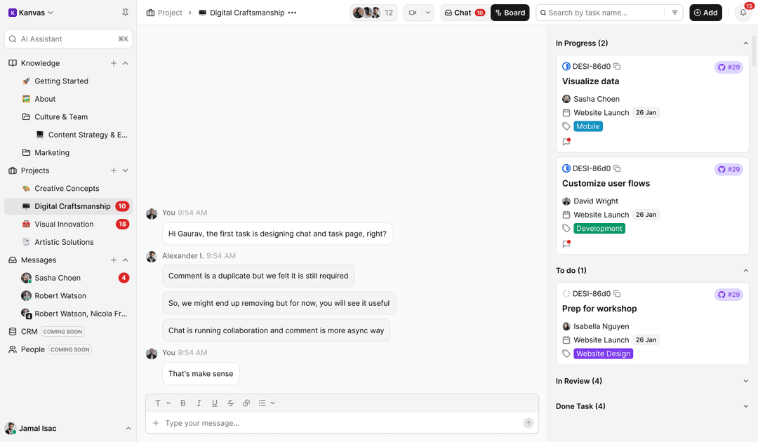 Project Chat — Slack-Style Collaboration Built for Doers